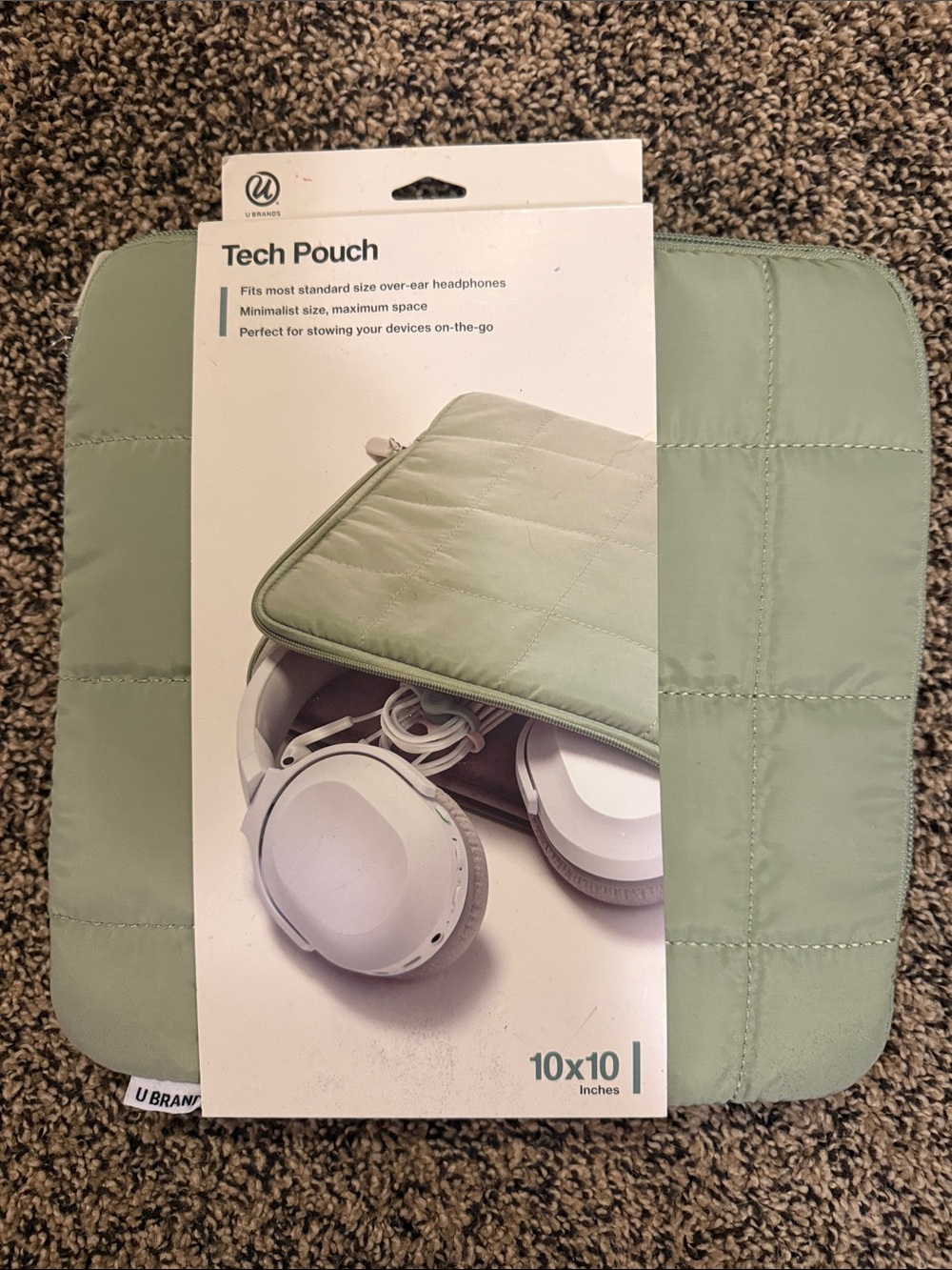 Target Sage Green Quilted Tech Pouch 10x10